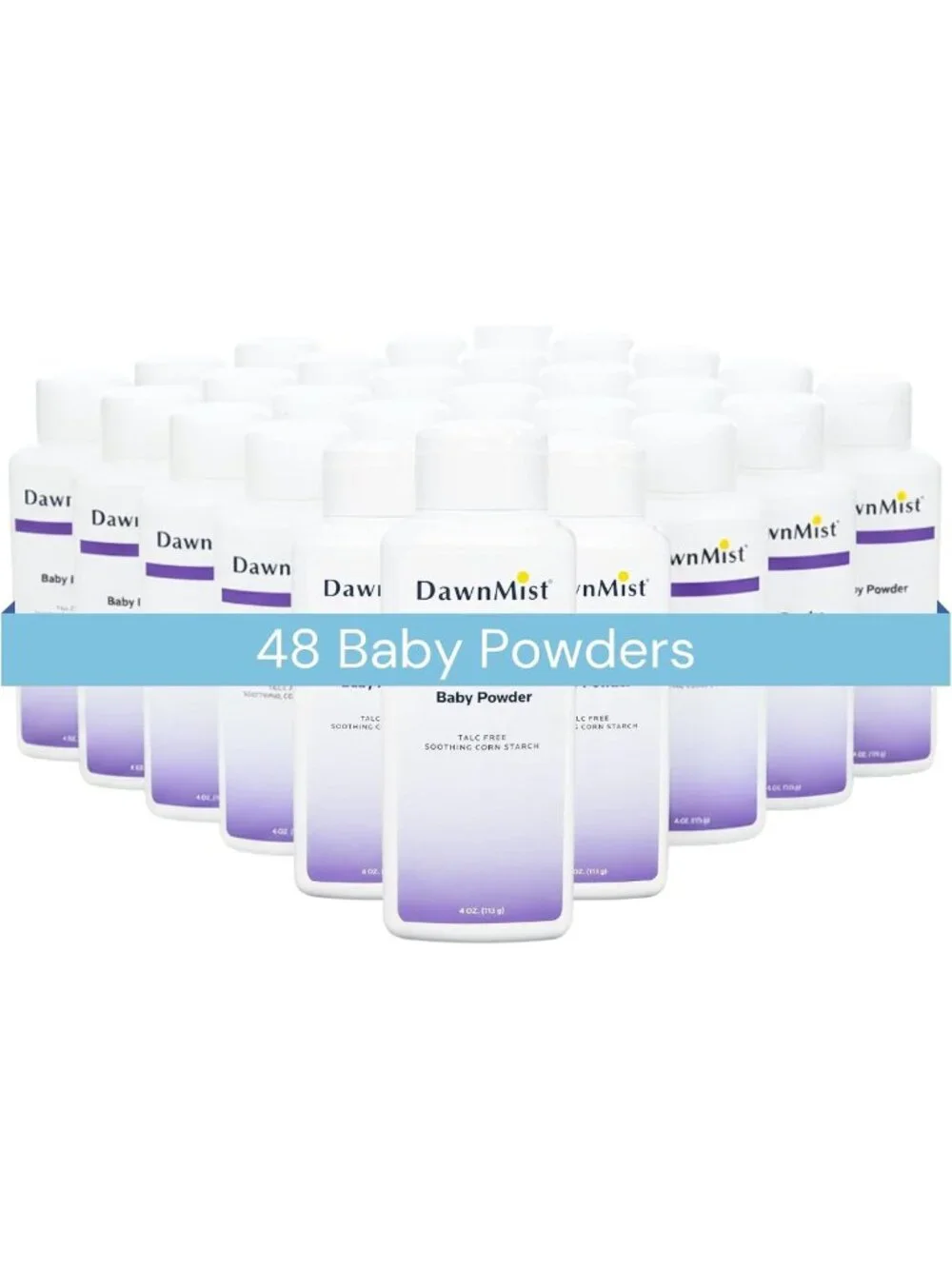 Gentle Baby Powder, Cornstarch Formula, 4 oz, Pack of 48 - Soft & Absorbent